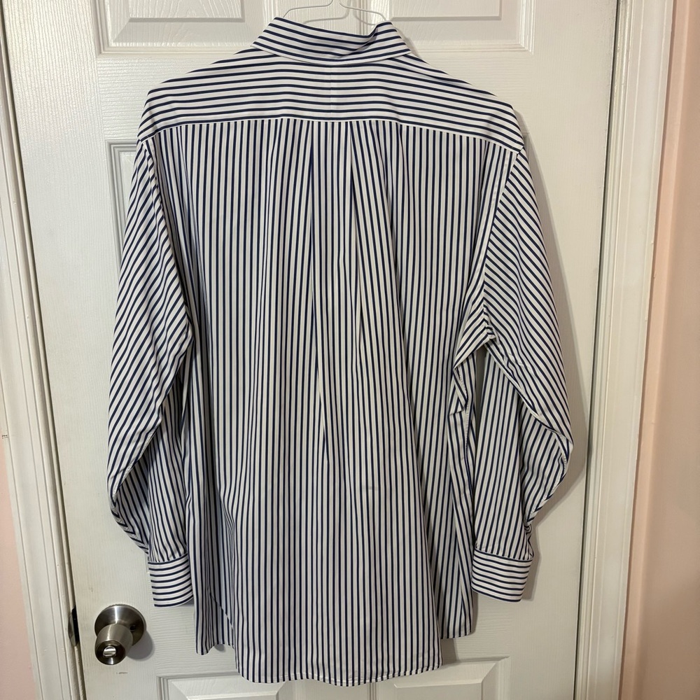 Jos. A. Bank Navy and White Stripe Dress Shirt - Picture 8 of 10